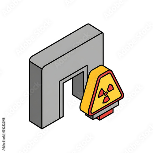 Radiation warning sign with restricted medical access area.