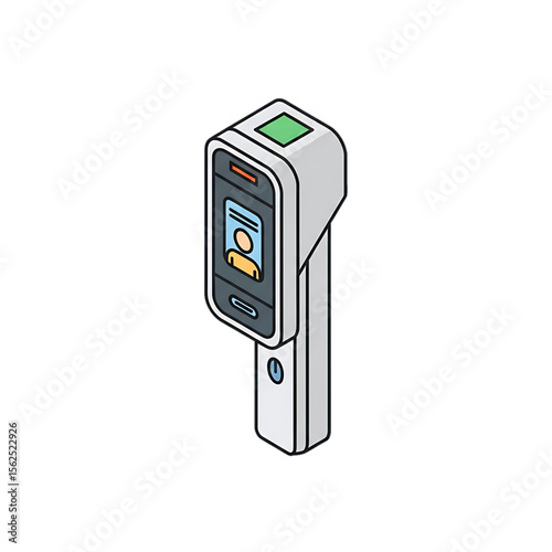 Digital thermometer for contactless temperature checks.