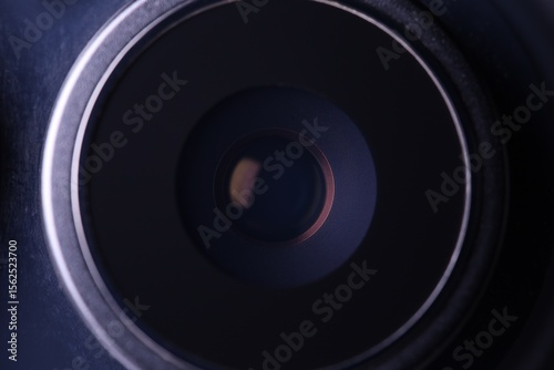 Smartphone camera lens in macro, mobile photography, technology themes, robotics eye