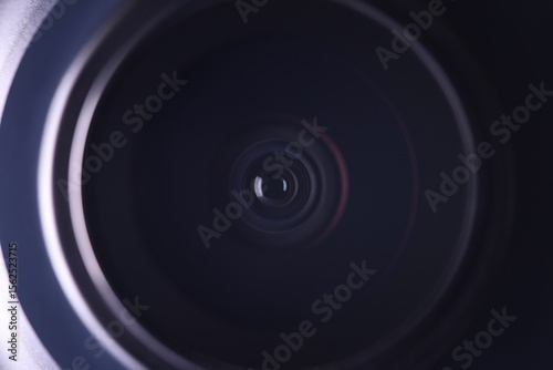 Smartphone camera lens in macro, mobile photography, technology themes, robotics eye