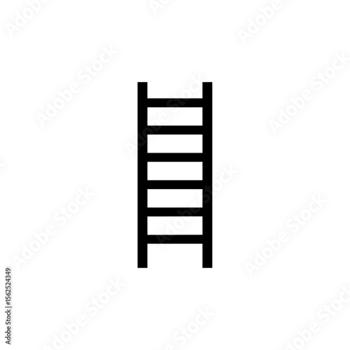 Illustration of a straight ladder with six rungs, presented in a minimalist aesthetic style design element