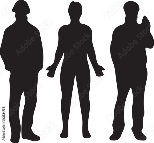 Silhouette Figures Diverse Professions and Body Types