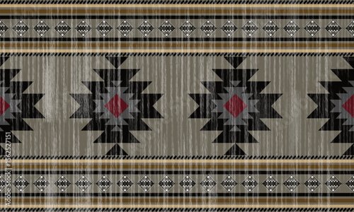 Navajo tribal vector seamless pattern. Native American ornament. Ethnic South Western decor style. Boho geometric ornament. Vector seamless pattern. Mexican blanket, rug. Woven carpet illustration