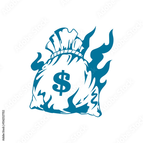 Burning Money Bag: A Symbol of Fast-Burning Wealth