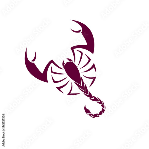 Intricate, stylized scorpion graphic design.