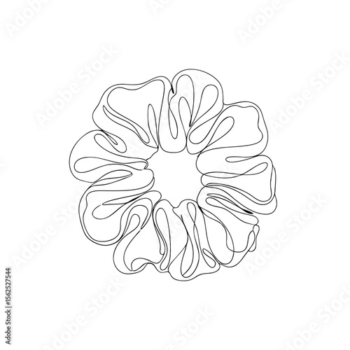 Scrunchie single continuous line icon. Hair accessory and styling tool. Vector illustration for beauty salon, fashion, product design