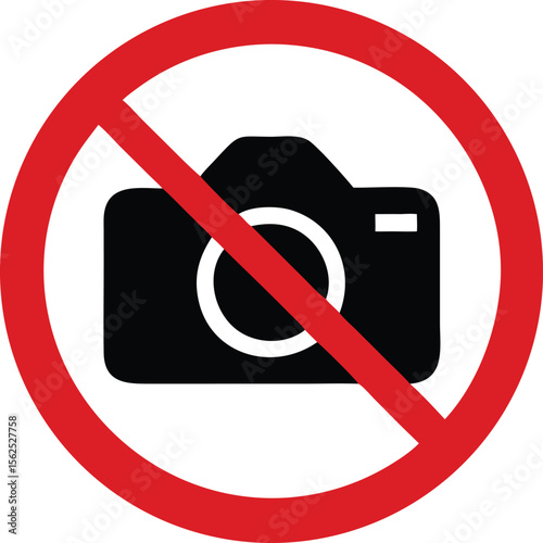 No Photography Allowed Sign Red Circle Camera Icon