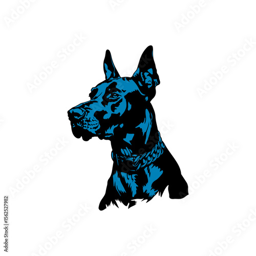 Stylish Doberman Silhouette for Design