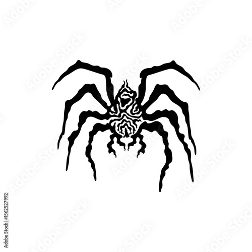 Intricate Black and White Spider Design