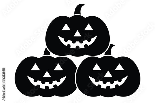 halloween pumpkin stack vector illustration 