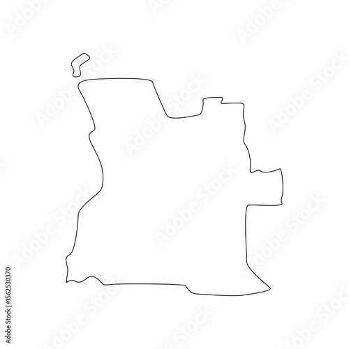 Angola Country map for travel and design presentation. Simple outline drawing angola map