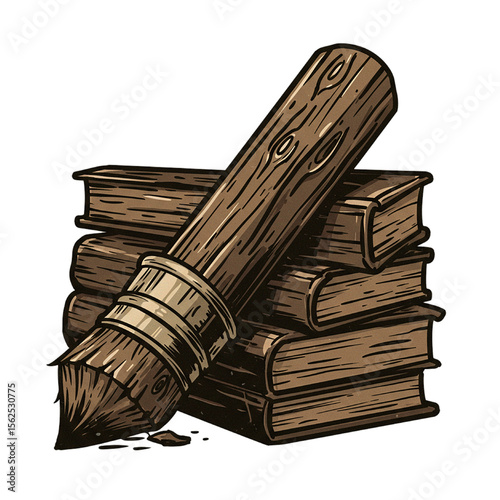 stack of books with high details