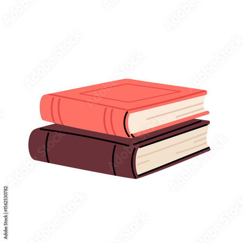 Minimalist stack of hardcover books in pink and brown tones, classic reading concept
