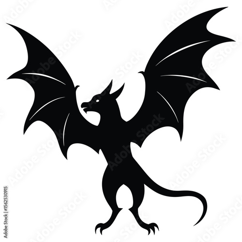 a mythical 'Sky Leaper' — a flying fox-like creature with large, elegant wings and a flowing tail 