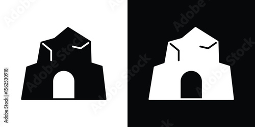 cave icon symbol. simple design editable.