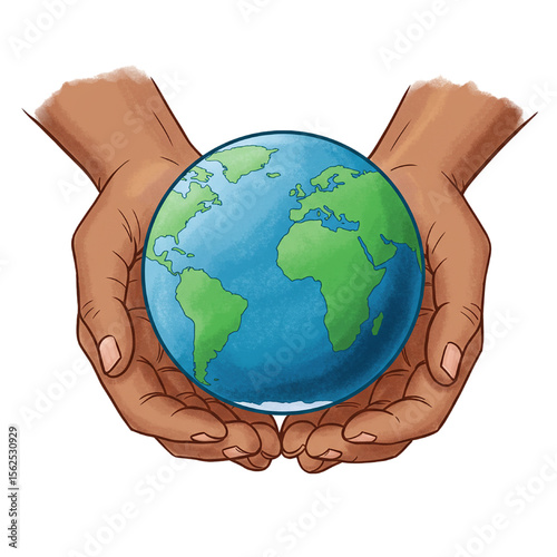 earth in hands save the planet isolated 