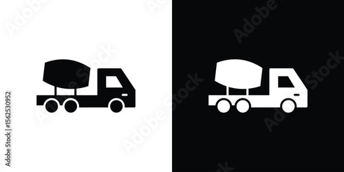 Cement truck icon symbol. simple design editable.