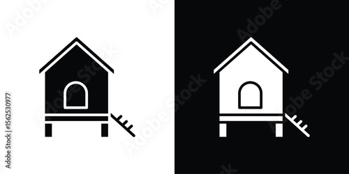 Chicken coop icon symbol. simple design editable.