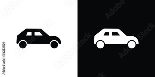Compact car icon symbol. simple design editable.