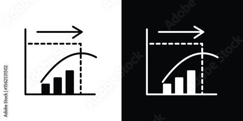 Diminishing returns icon symbol. simple design editable.