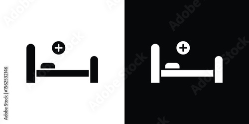 Hospital bed icon symbol. simple design editable.