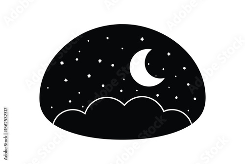 night sky vector illustration 