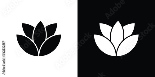 Lotus flower icon symbol. simple design editable.