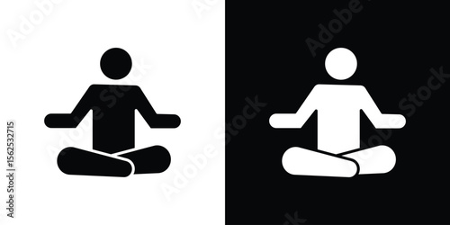 Meditating icon symbol. simple design editable.
