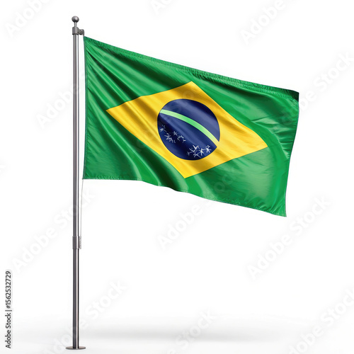 brazil flag isolated on white background