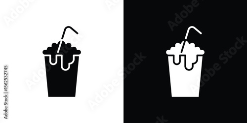 Milkshake icon symbol. simple design editable.