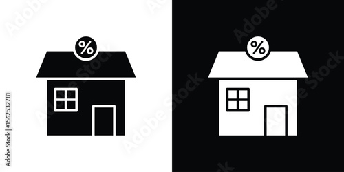 Mortgage rate icon symbol. simple design editable.