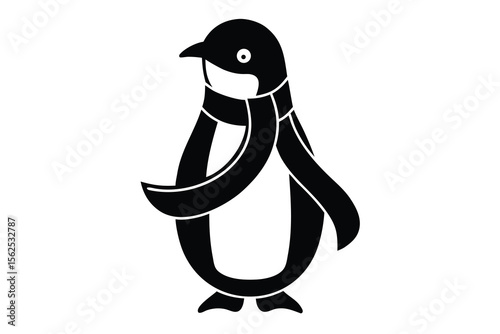 penguin in scarf vector design