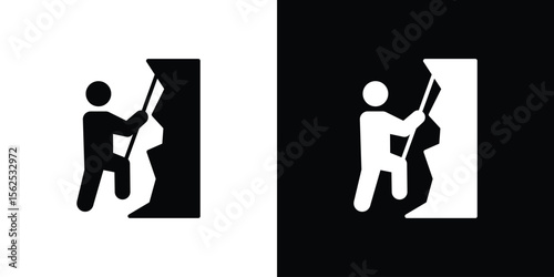 People Climbing icon symbol. simple design editable.
