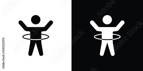 People Hula hop icon symbol. simple design editable.