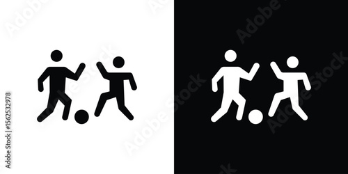 People playing Ball icon symbol. simple design editable.