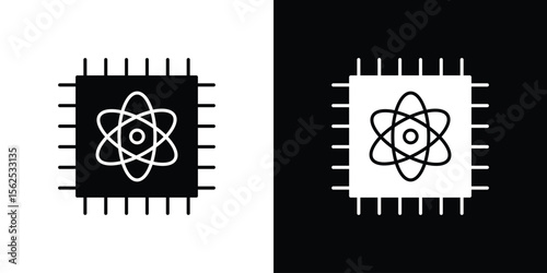 Quantum computing icon symbol. simple design editable.
