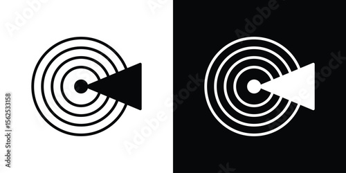 Radar detection icon symbol. simple design editable.