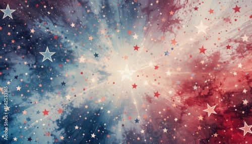 Abstract USA Flag Colors and Stars Background for Fourth of July, Memorial Day, Veterans Day, and Other American Federal Holidays