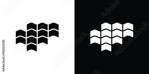 Roof tile icon symbol. simple design editable.