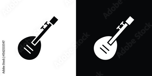 Sitar icon symbol. simple design editable.
