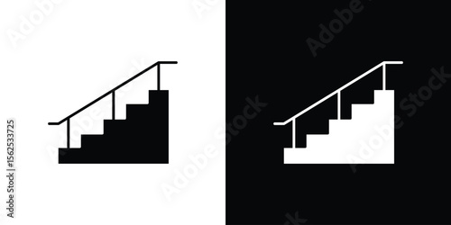 Stairs icon symbol. simple design editable.