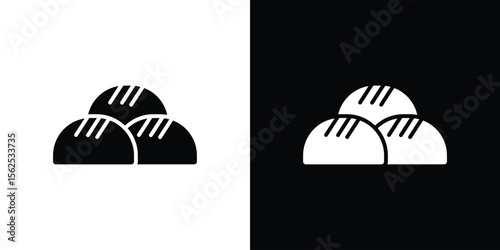 Steamed bread icon symbol. simple design editable.