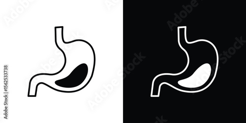 Stomach with Liquids icon symbol. simple design editable.
