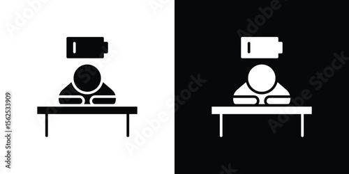 Tired person icon symbol. simple design editable.