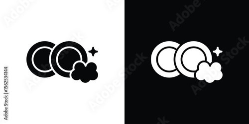 Washing dishes icon symbol. simple design editable.