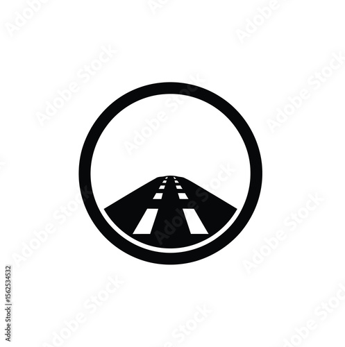 Road mirror view Icon in black color with white background.