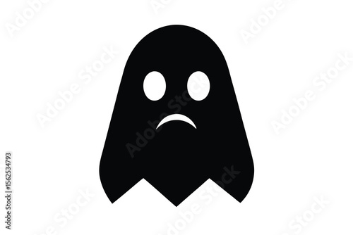 sad ghost face vector illustration 