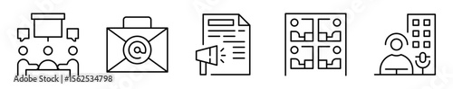 Conjunto de iconos de lenguaje corporal. Transmitir mensajes. Conversación grupal, anuncio informativo, trabajo colaborativo, y expresión oral