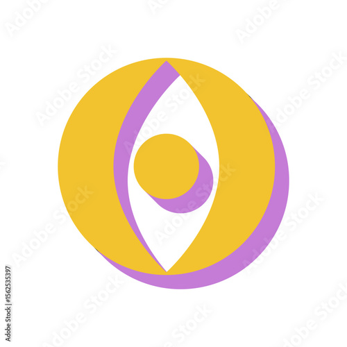 Brutalist abstract icon. Modern shape with flat form and shadow. Unique symbol, bold figure, and geometric element create a minimalist visual style. Perfect for contemporary art or graphic projects.