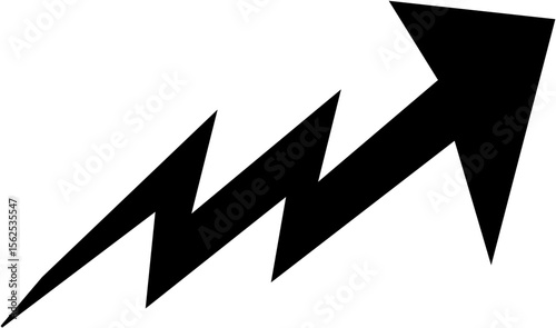 ビジネス成長や上昇を表現する矢印アイコン｜成長,成功,上向き,グラフ,シンプル

